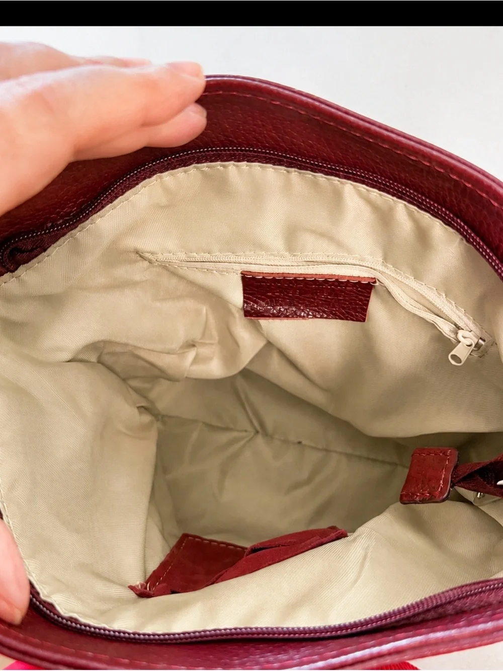 Diva’s Bag Burgundy Italian Leather Shoulder & Crossbody Bag